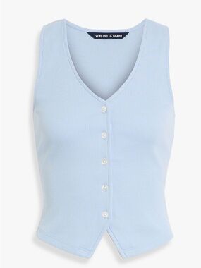 Veronica Beard Hoorne Ribbed Pima Cotton Top
